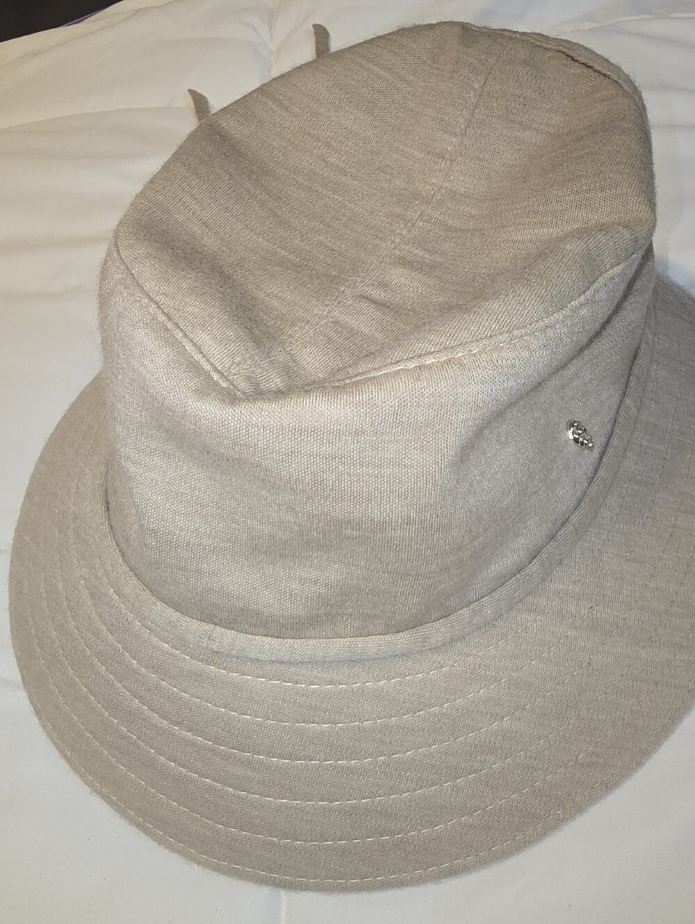 Helen Kaminski Designer Bucket Hat Wide Brim Luxury Resort Sun Hat Beige
